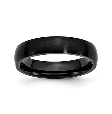 Chisel Stainless Steel Brushed Black Ip-plated 5mm Band Ring