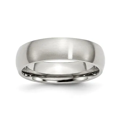 Chisel Stainless Steel Brushed 6mm Half Round Band Ring
