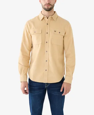 True Religion Men's Long Sleeve Corduroy Workwear Shirt