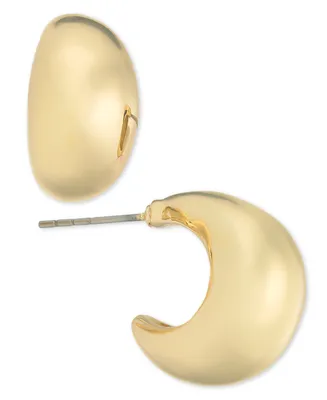 On 34th Small Sculptural C-Hoop Earrings, 0.65", Created for Macy's
