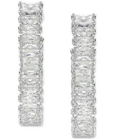 Swarovski Rhodium-Plated Baguette Crystal Infinity Drop Earrings