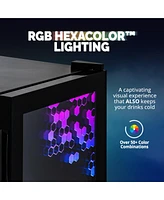 Newair Prismatic Series Can Beverage Refrigerator with Rgb HexaColor Led Lights, Gaming Fridge, Mini Fridge for Game Room