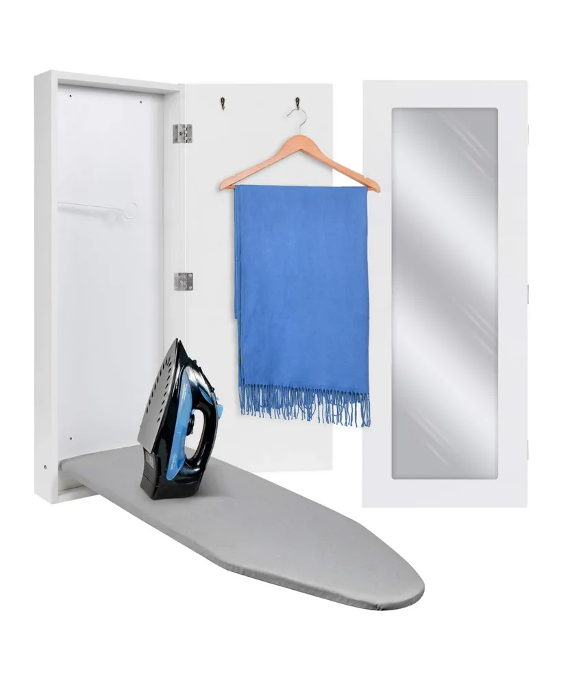 Ivation Ironing Board with Mirror, Wall Mounted Ironing Board Holder