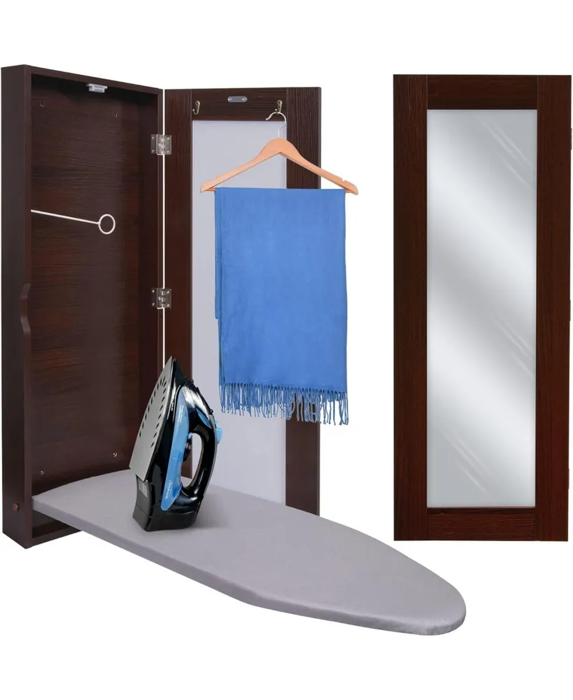 Ivation Ironing Board with Mirror, Wall Mounted Ironing Board Holder