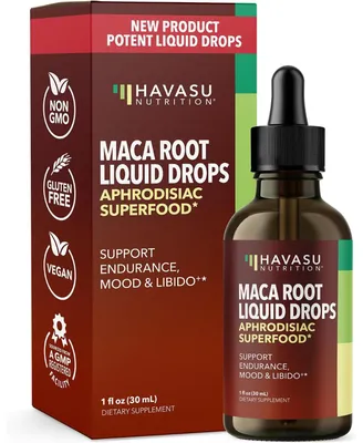 Organic Maca Root Liquid Drops, Supports Endurance Mood & Performance, Support Fertility in Men & Women, Unflavored, Havasu Nutrition, 1 fl oz