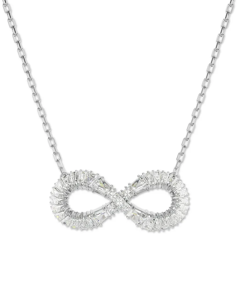 Swarovski Rhodium-Plated Crystal Infinity Pendant Necklace, 15" + 2-3/4" extender