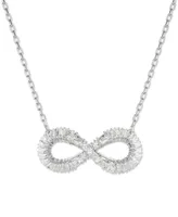 Swarovski Rhodium-Plated Crystal Infinity Pendant Necklace, 15" + 2-3/4" extender