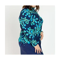 Calypsa Plus Half-Zip Nora Swim Top