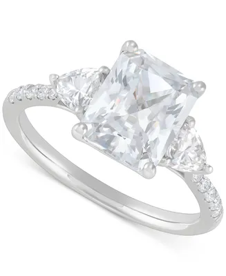 Grown With Love Igi Certified Lab Grown Diamond Radiant Three Stone Engagement Ring (3-1/2 ct. t.w.) in 14K White Gold