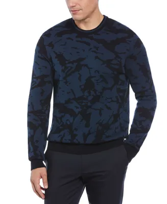 Perry Ellis Men's Jacquard Camo Crewneck Pullover Sweater