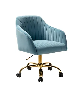Hulala Home Velvet Office Desk Chair Height Adjustable