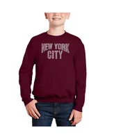 Nyc Neighborhoods - Big Boy's Word Art Crewneck Sweatshirt