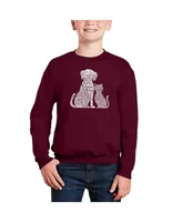 Dogs And Cats - Big Boy's Word Art Crewneck Sweatshirt