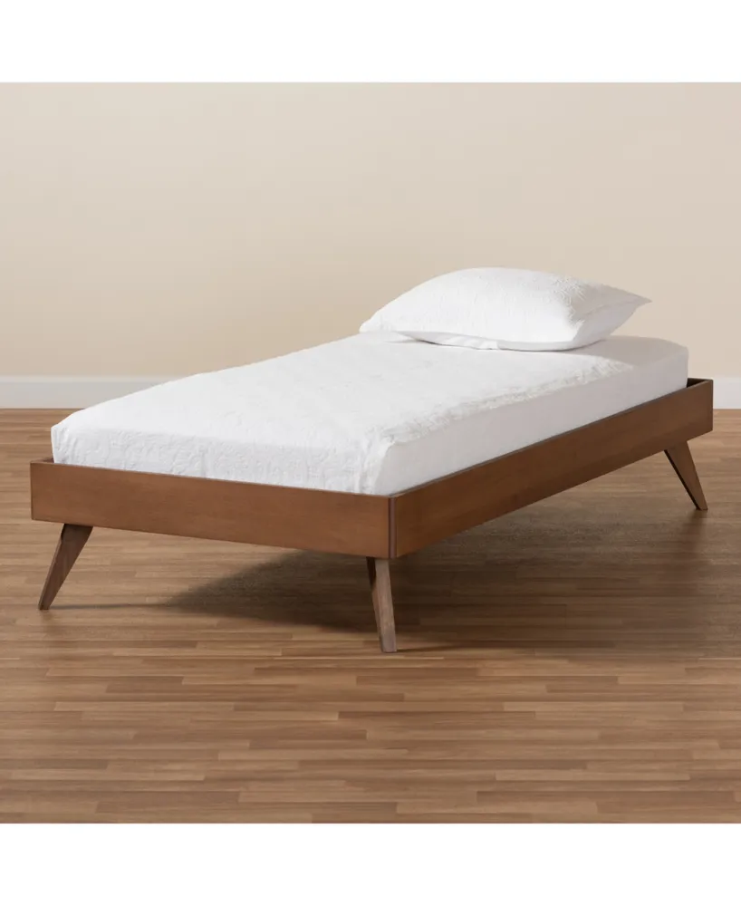 Baxton Studio Lissette Mid-Century Modern Twin Size Finished Wood Platform Bed Frame