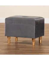 Baxton Studio Elias Modern and Contemporary Velvet Fabric Upholstered Finished Wood Storage Ottoman