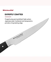 KitchenAid Japanese Steel Gourmet 4 Piece Forged Triple Rivet 4.5" Steak Knife Set