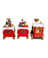 Kurt Adler 19.7" Battery-Operated Light Up Musical Santa Train Set, 3 Piece Set