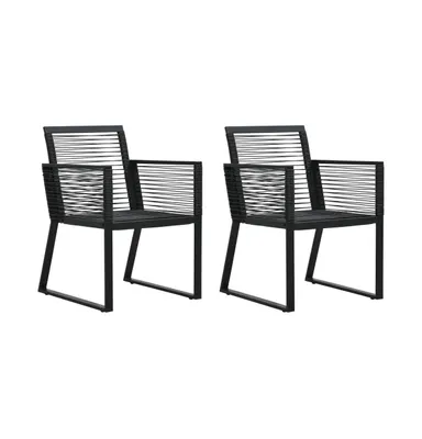 Patio Chairs 2 pcs Black Pvc Rattan