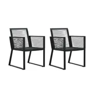 Patio Chairs 2 pcs Black Pvc Rattan