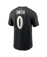 Men's Nike Roquan Smith Black Baltimore Ravens Player Name and Number T-shirt