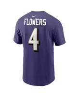 Men's Nike Zay Flowers Purple Baltimore Ravens Player Name and Number T-shirt