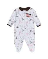 Newborn and Infant Boys Girls Wear by Erin Andrews White Cleveland Browns Sleep Play Full-Zip Sleeper Bib Set