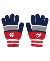 Women's Wear by Erin Andrews Washington Nationals Stripe Glove and Scarf Set