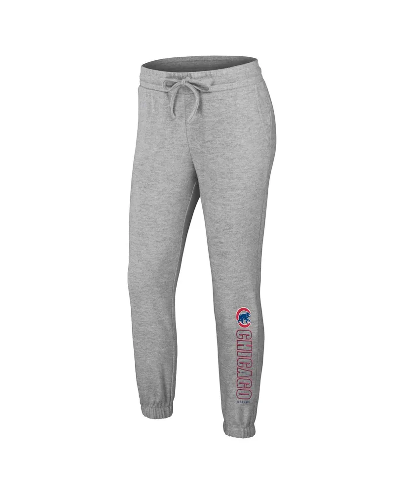 Women's Wear by Erin Andrews Gray Chicago Cubs Knitted T-shirt and Pants Lounge Set