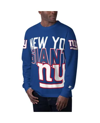 Men's Starter Royal New York Giants Clutch Hit Long Sleeve T-shirt