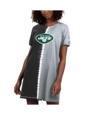 Women's Starter Black New York Jets Ace Tie-Dye T-shirt Dress