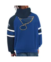 Men's Starter Blue, Navy St. Louis Blues Gauntlet Raglan Pullover Hoodie