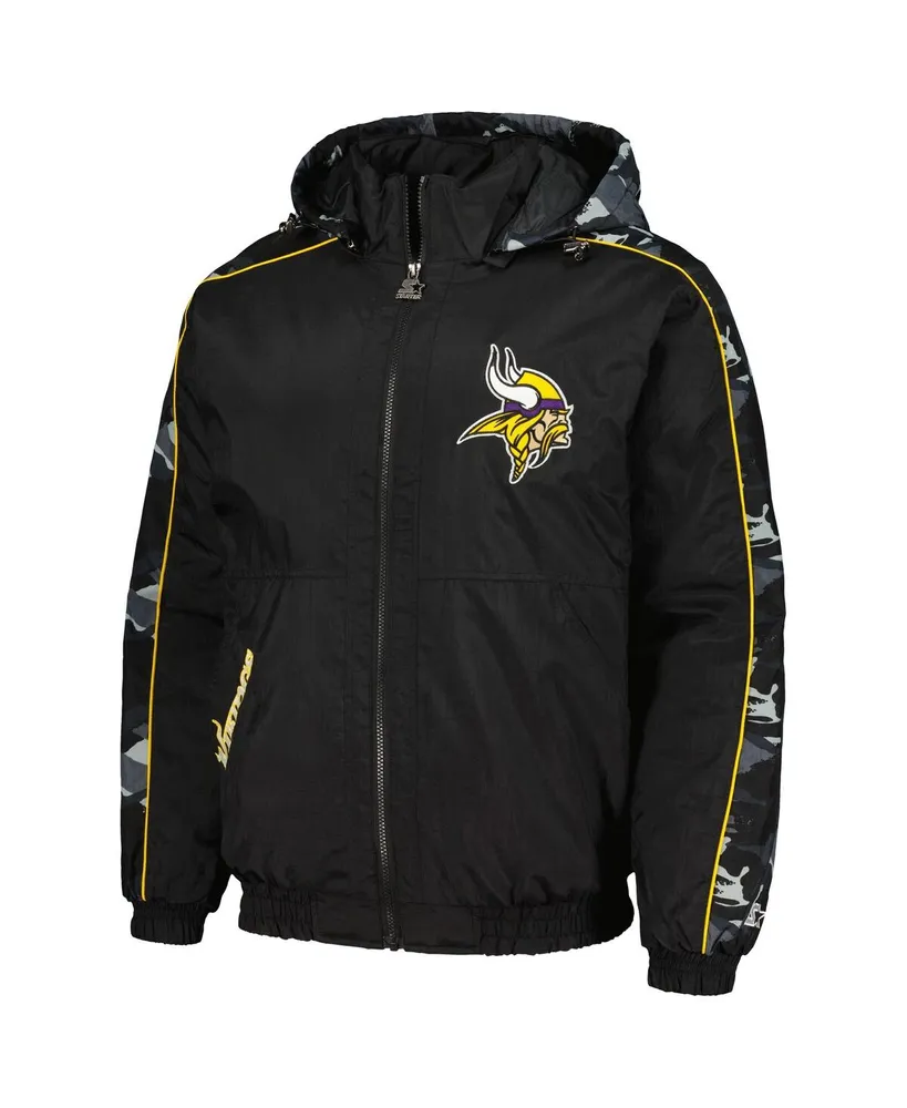 Men's Starter Black Minnesota Vikings Thursday Night Gridiron Full-Zip Hoodie Jacket