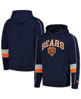 Men's Starter Navy Chicago Bears Captain Pullover Hoodie