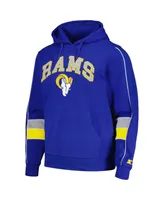 Men's Starter Royal Los Angeles Rams Captain Pullover Hoodie