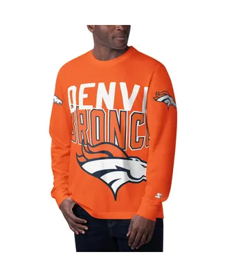 Men's Starter Orange Denver Broncos Clutch Hit Long Sleeve T-shirt