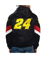 Men's Starter Black Jeff Gordon Home Team Satin Half-Zip Hoodie Jacket