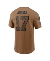 Men's Nike Davante Adams Brown Distressed Las Vegas Raiders 2023 Salute To Service Name and Number T-shirt