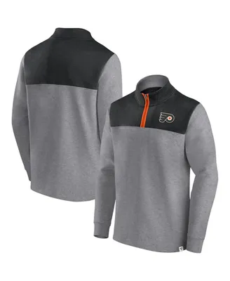 Men's Fanatics Heather Gray Philadelphia Flyers Launch It Quarter-Zip Jacket