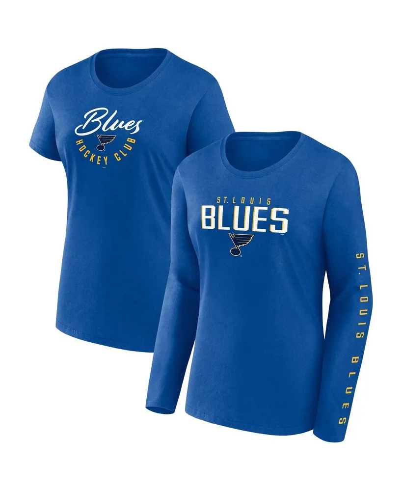 Women's Fanatics Blue St. Louis Blues Long and Short Sleeve Two-Pack T-shirt Set