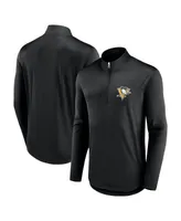 Men's Fanatics Black Pittsburgh Penguins Mock Neck Quarter-Zip Top