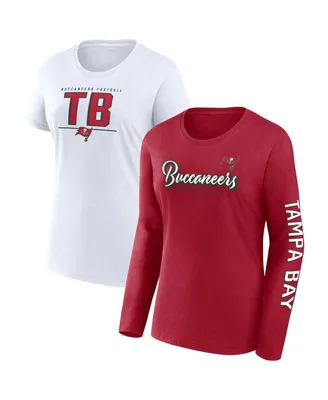 Women's Fanatics Red, White Tampa Bay Buccaneers Two-Pack Combo Cheerleader T-shirt Set
