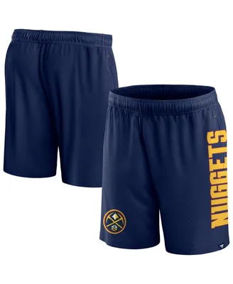 Men's Fanatics Navy Denver Nuggets Post Up Mesh Shorts