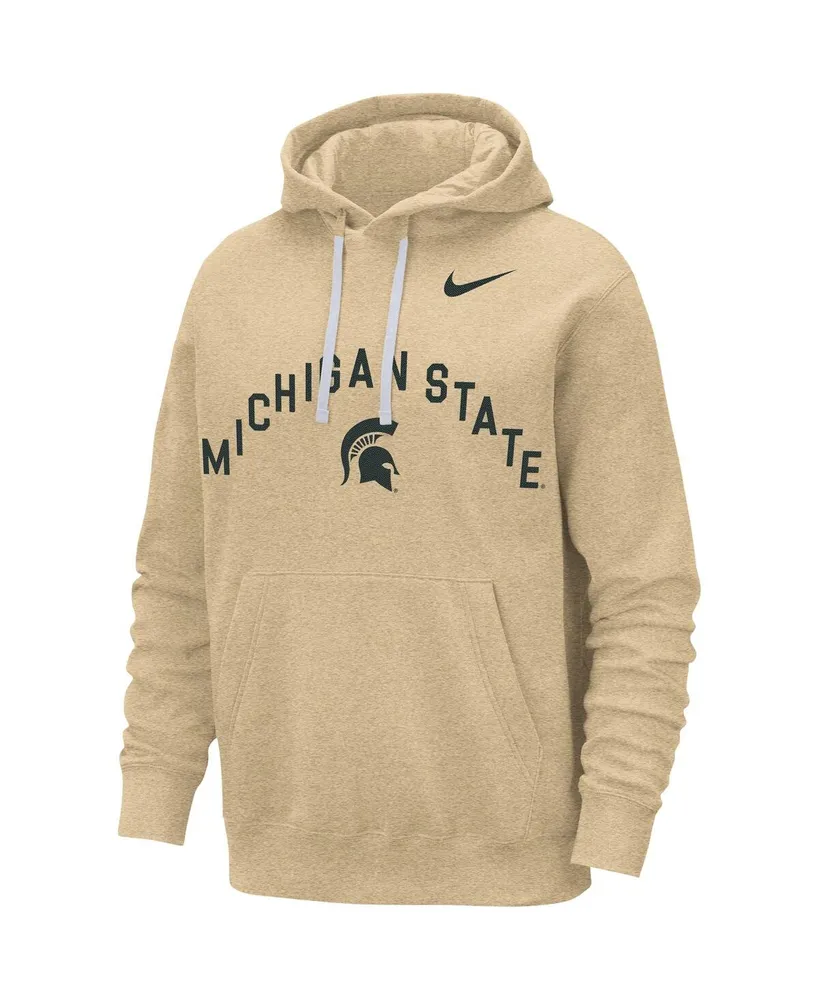 Men's Nike Tan Michigan State Spartans Campus Club Pullover Hoodie