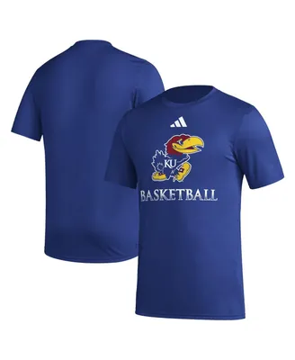 Men's adidas Royal Kansas Jayhawks Fadeaway Basketball Pregame Aeroready T-shirt