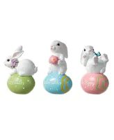 Glitzhome 4.5" H Easter Resin Bunny Table Decor, Set of 3