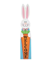 Glitzhome 42" H Easter Wooden Bunny Welcome Porch Sign