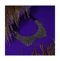 Sohi Women's Silver Metallic Wave Necklace