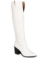 Journee Collection Women's Therese Extra Wide Calf Block Heel Knee High Dress Boots
