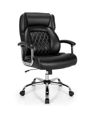 Height Adjustable Executive Chair Computer Desk with Metal Base