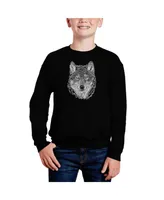 Wolf - Big Boy's Word Art Crewneck Sweatshirt